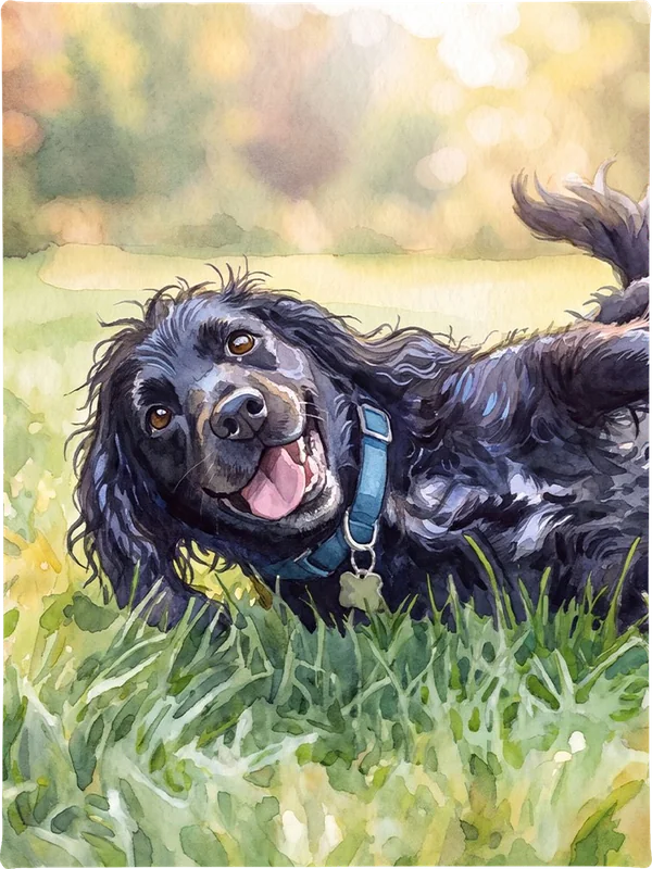 Watercolor pet portrait on canvas